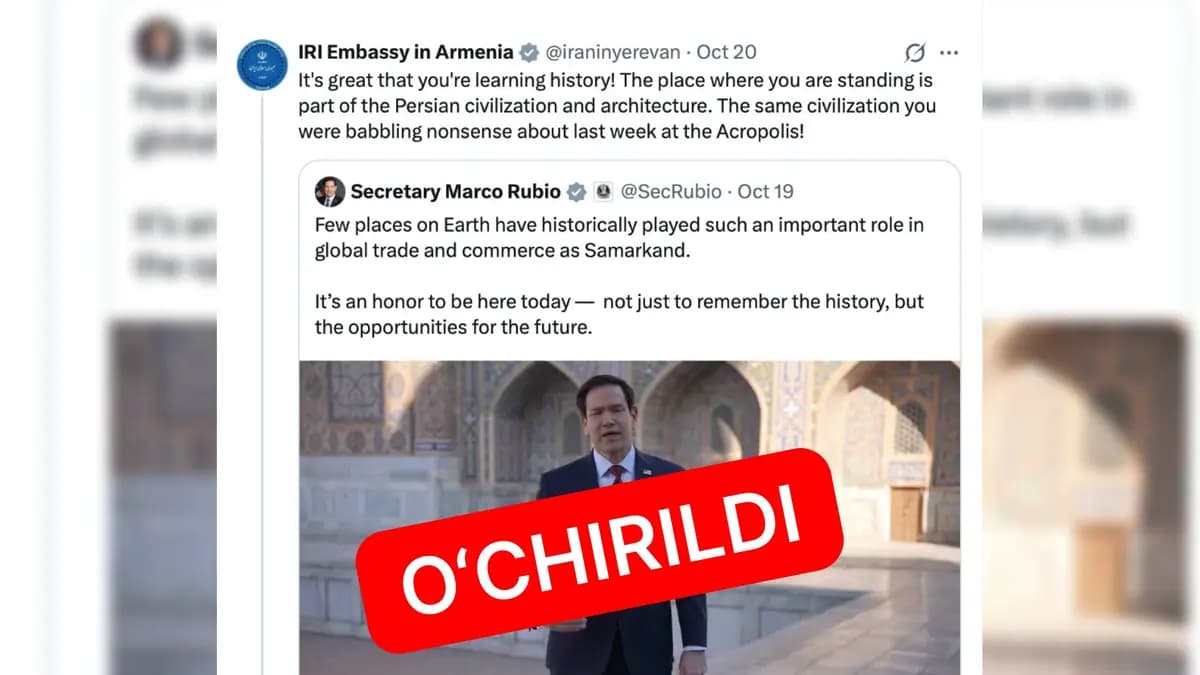 Eron Tashqi ishlar vazirligining rasmiy vakili Ismoil Baqoiy matbuot anjumanida O‘zbekiston TIV tomonidan bildirilgan norozilik notasi hamda diplomatik vakol…