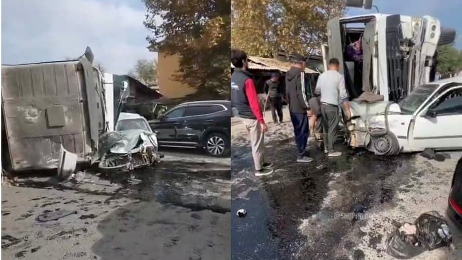 Andijonda tormozi buzilgan Howo yuk mashinasi 7 ta avtomobil va do‘konlarni pachoqlab, 3 kishining umriga zomin bo‘ldi