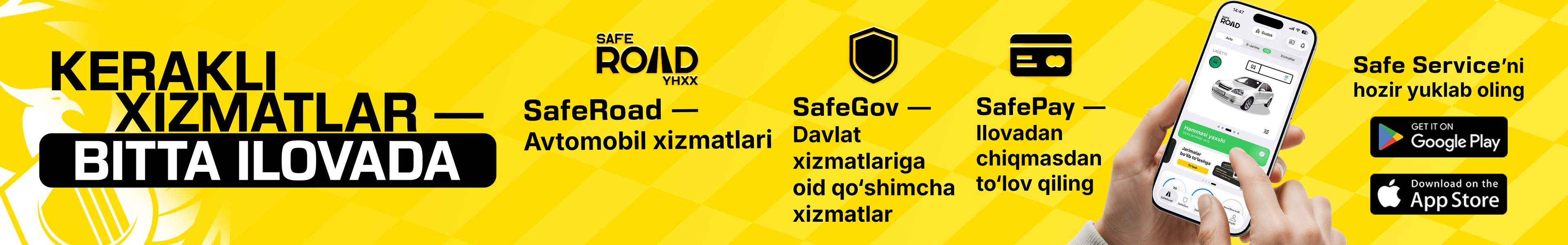 Safe Service — kerakli xizmatlar bitta ilovada
